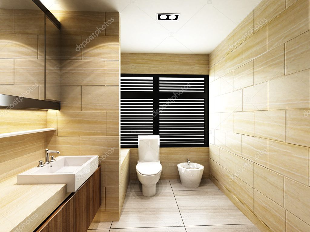 Bagno rinnovato con mobile lavabo sospeso e grande specchio